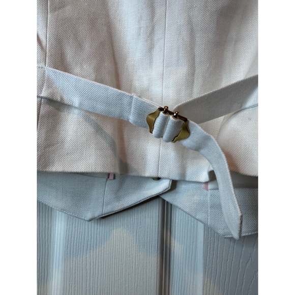 NEW J.Crew White Linen Blend Button Vest Size 10 Front Pockets - Picture 6 of 9